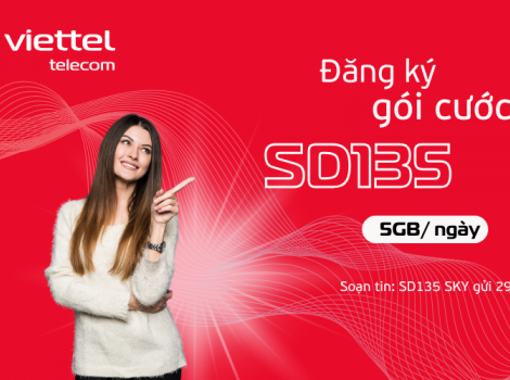 Gói 4G Viettel SD135: 150GB,5GB/ Ngày 135K – Đăng Ký Trong 2 Phút