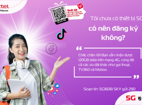 Gói 5G160B Viettel: 120GB Data, Gọi Miễn Phí, TV360 4K Chỉ 160K