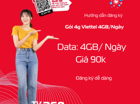 Gói 4G Viettel Tháng 4GB/Ngày: 120GB Chỉ Từ 90K – Đăng Ký Ngay