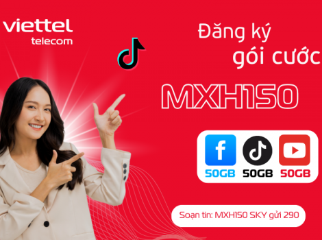 Gói 4G Viettel 150K 1 Tháng: 180GB Data, Free Tiktok, Youtube, FB. 6GB/ Ngày