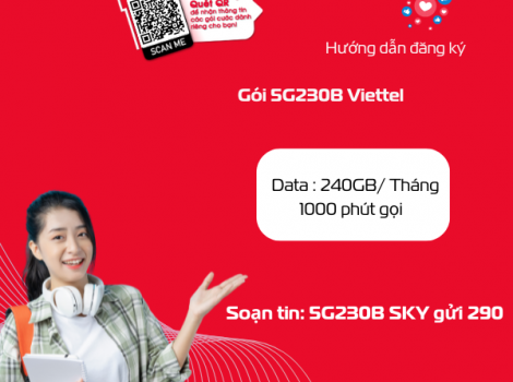 Gói 5G Viettel 8GB/Ngày: 240GB Data, Tốc Độ Siêu Nhanh – Chỉ 230K/Tháng