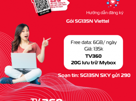 Đăng Ký Mạng 5G Viettel 6GB/Ngày Chỉ Từ 135K Tháng