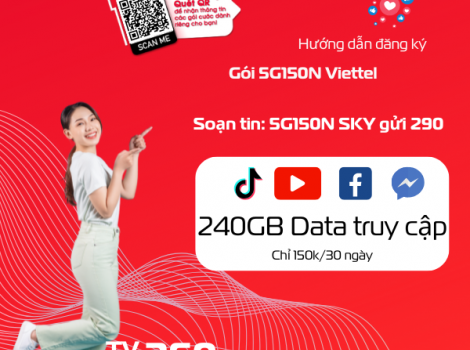 Gói Cước 150k Viettel - Ưu Đãi Data 5G, Gọi Thoại Miễn Phí.